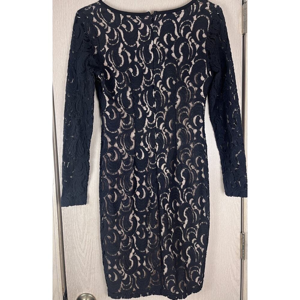 Plenty by Tracy Reese Anthropology Bodycon Black Lace Nude lined Size 6 - Picture 2 of 6